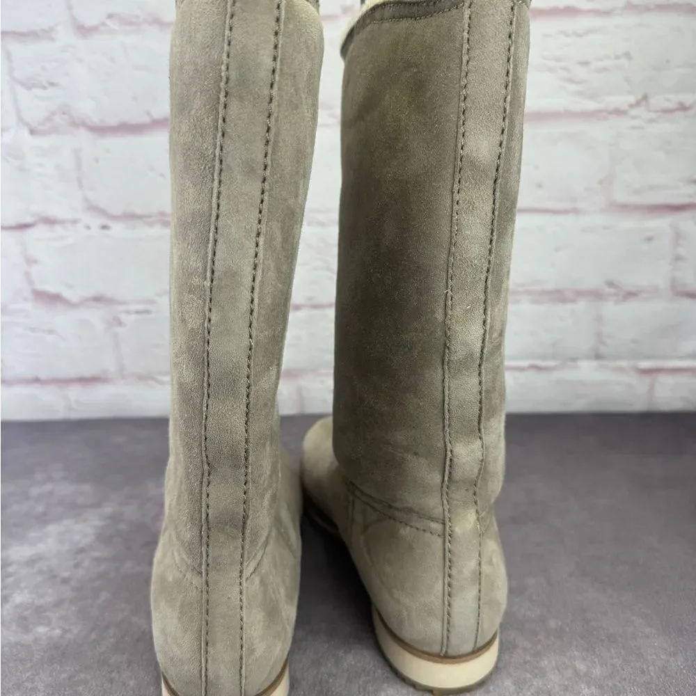 Prada Women's Calzature Donna Montone Fango Suede Sherpa Boots EU 39 / US 8.5